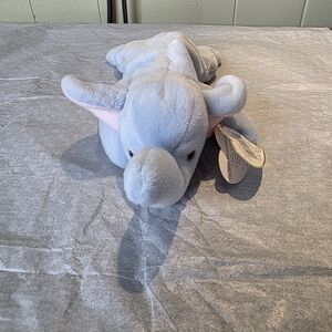 Vintage Ty Blue Elephant Stuffed Animal